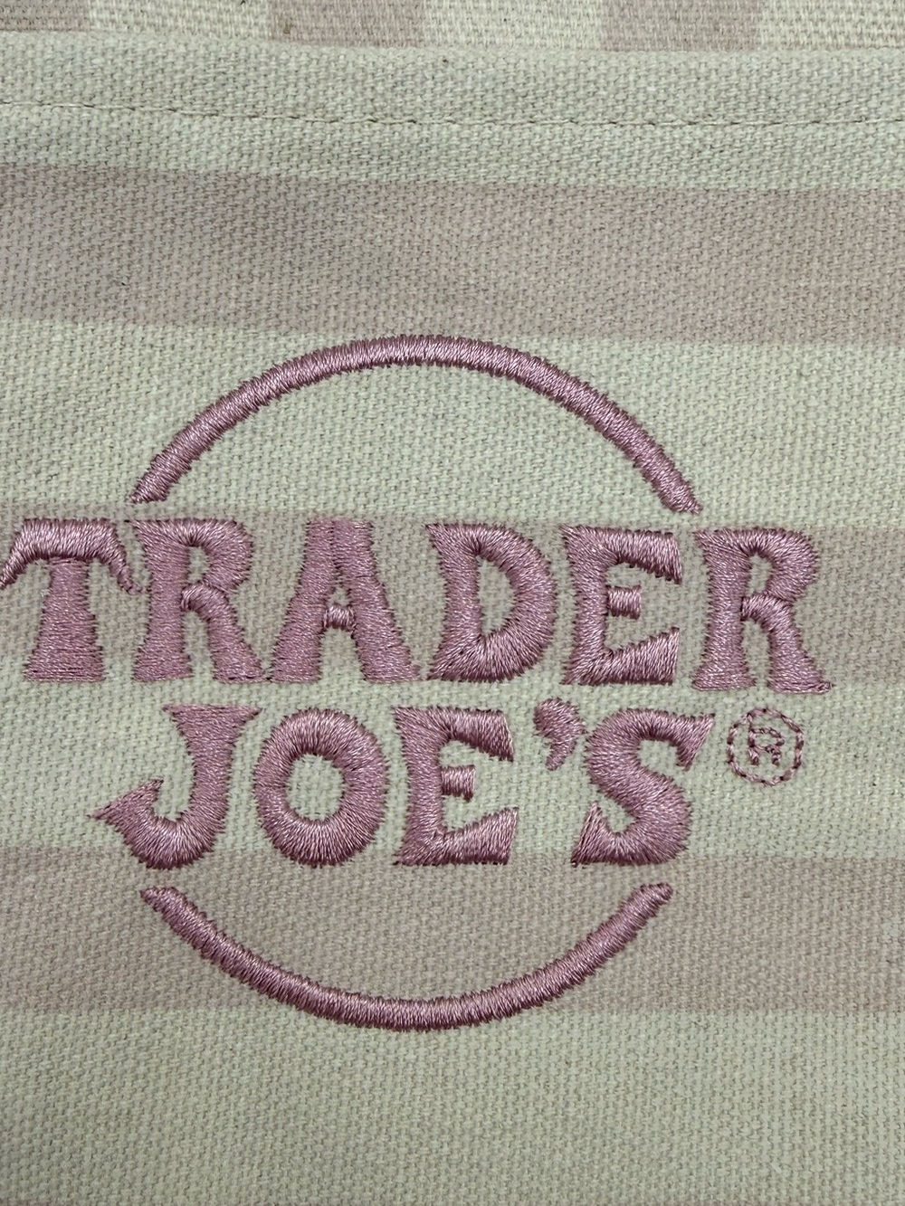 Trader Joe’s Limited Edition Mini Canvas Stripe Tote in Pastel Pink - Picture 6 of 9